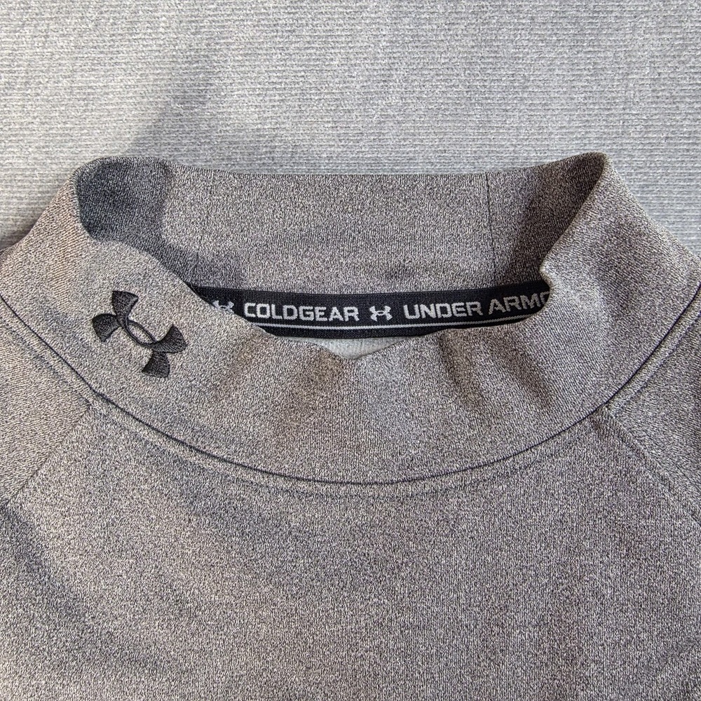 NWT Under Armour ColdGear Fitted Mock Base Layer Women's Large Charcoal Shirt - Picture 2 of 15